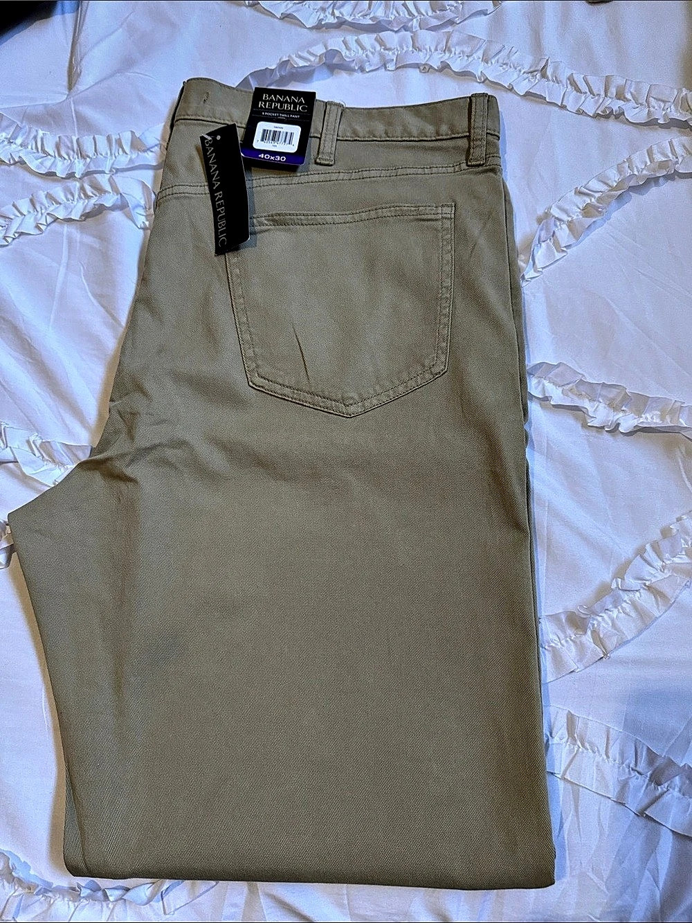 Banana Republic 5 Pocket Twill Pant Slim Waist Inseam Tan Waist 40 NWT
